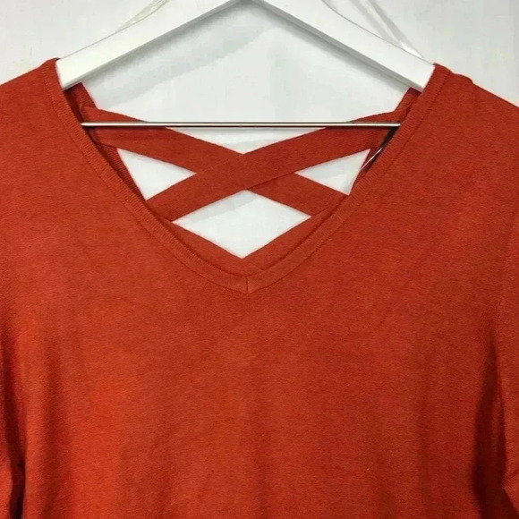 Love Ellie Womens Sweater Rust XL Pullover Long Sleeves Lattice Pattern Stylish - Picture 2 of 11